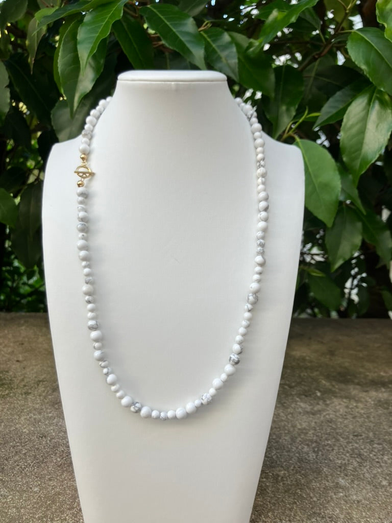 Stone Lily - Howlite Bead Necklace