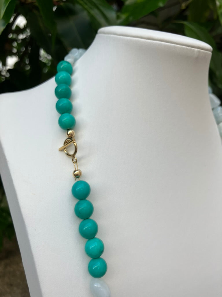 Azure Celeste – Aquamarine & Turquoise Bead Necklace