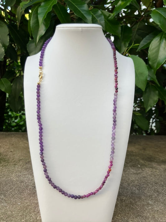 Purple Drift - Amethyst, Lepidolite & Jade (mini) Bead Necklace