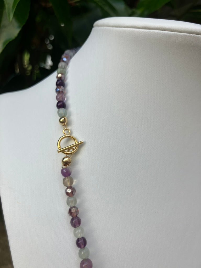 Twilight Twinkle - Fluorite Bead Necklace