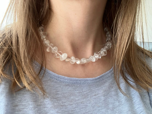 Snow Dream - Rock Quartz Bead Necklace