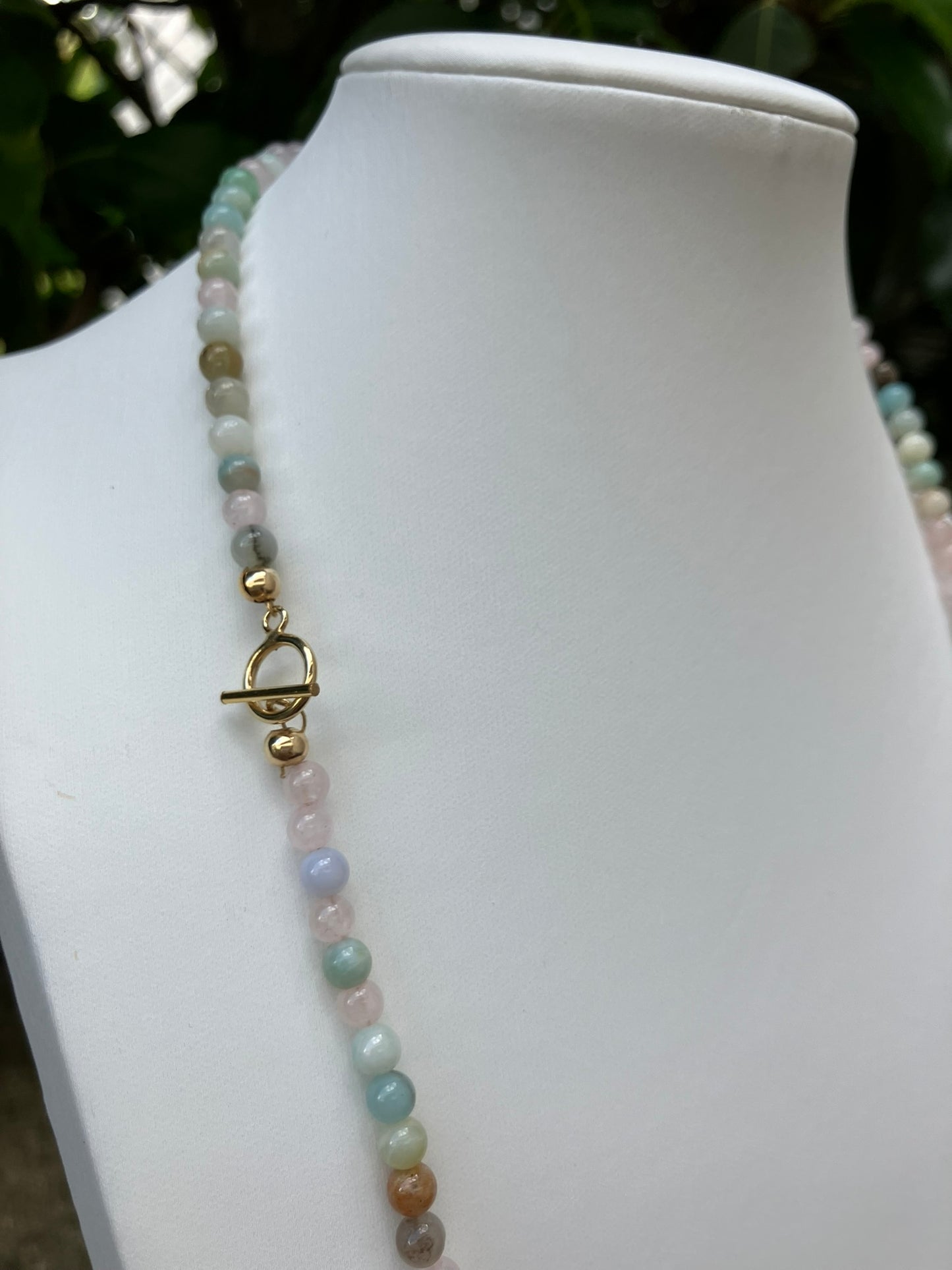 Petal Light - Amazonite & Rose Quartz Bead Necklace