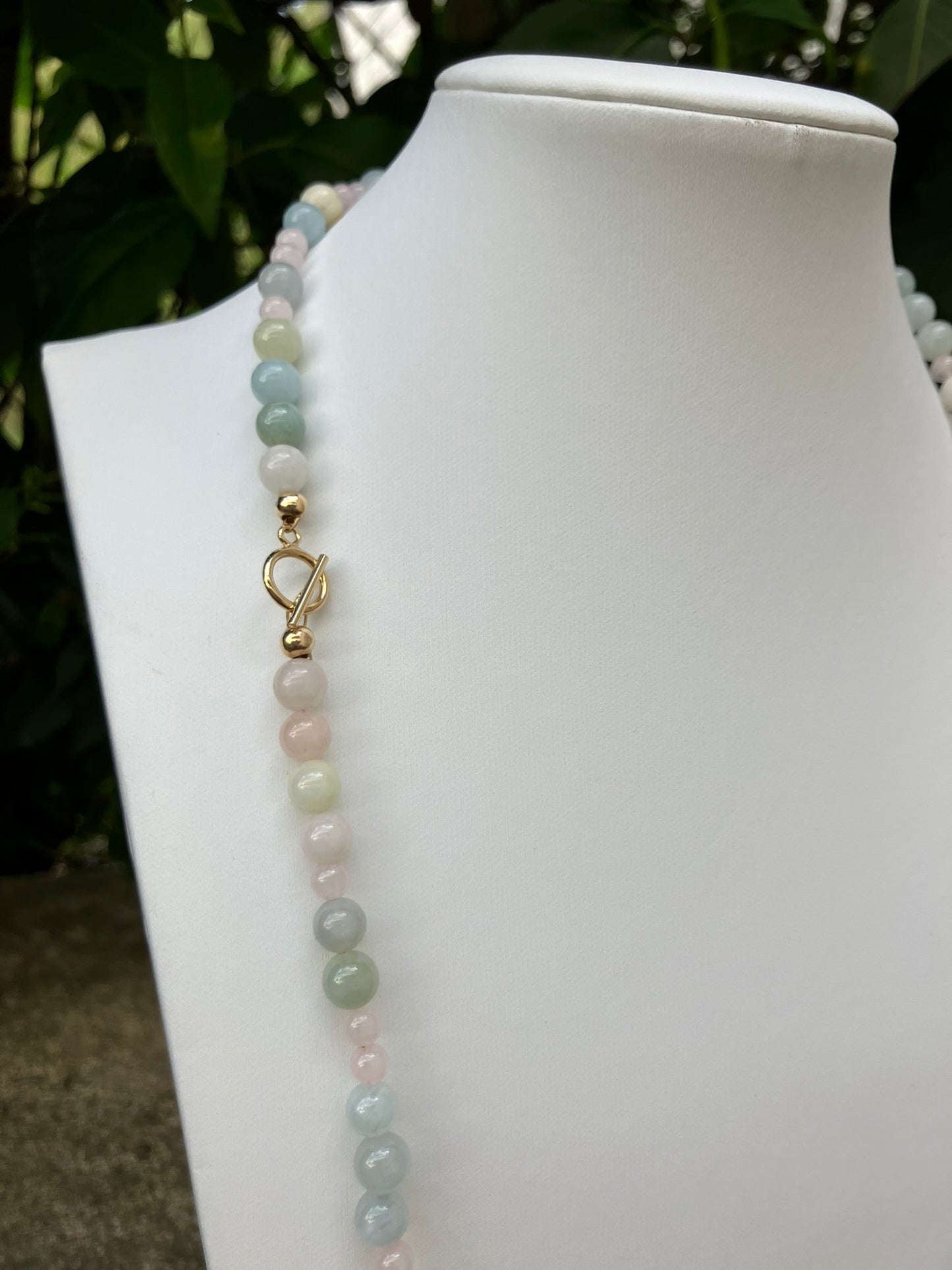 Pastel Meadow - Beryl & Rose Quartz Bead Necklace