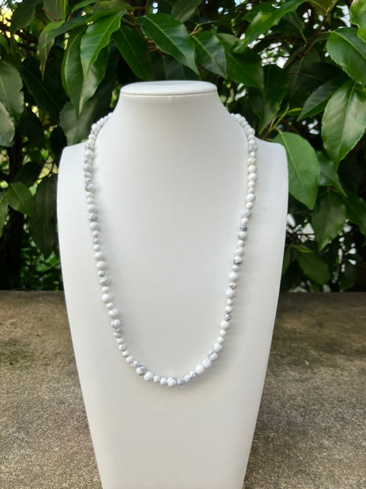 Stone Lily - Howlite Bead Necklace