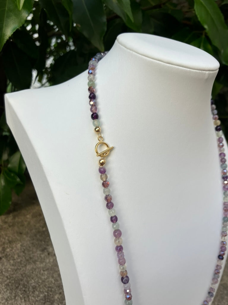 Twilight Twinkle - Fluorite Bead Necklace
