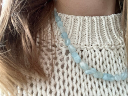 Azure Celeste – Aquamarine & Turquoise Bead Necklace