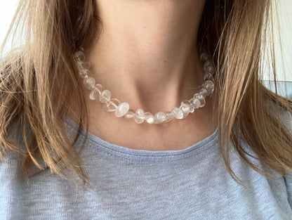Snow Dream - Rock Quartz Bead Necklace