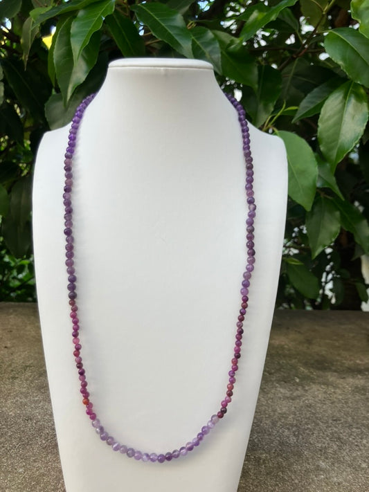 Purple Drift - Amethyst, Lepidolite & Jade (mini) Bead Necklace