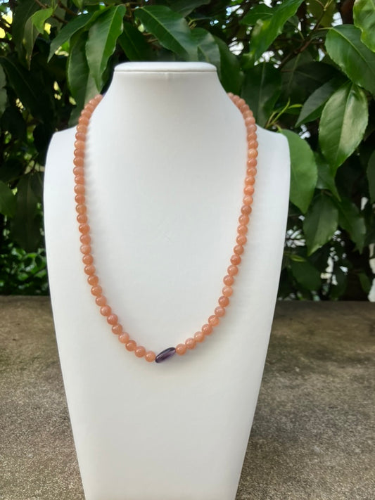 Solar Spell – Sunstone & Amethyst Bead Necklace