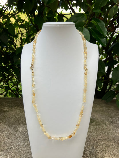 Golden Bloom – Citrine & Ambronite Bead Necklace