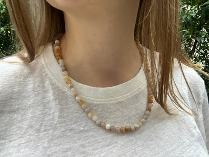 Moon Sky - Agate and Labradorite Bead Necklace