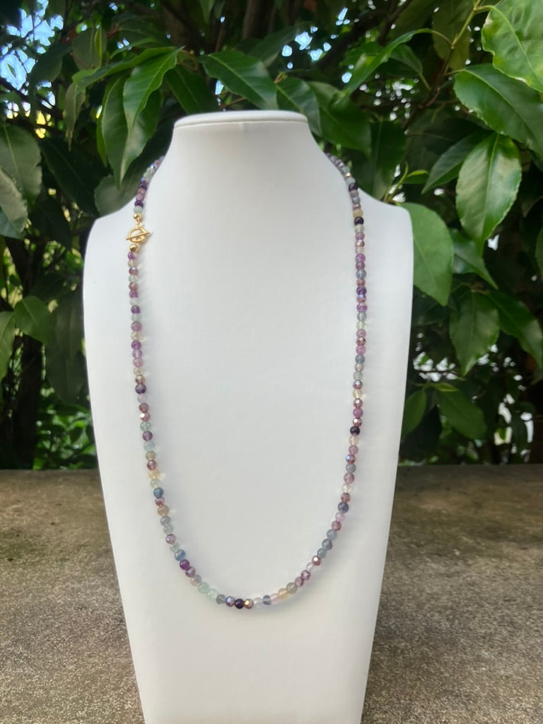Twilight Twinkle - Fluorite Bead Necklace