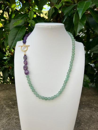 Lavender Field – Aventurine & Amethyst Bead Necklace