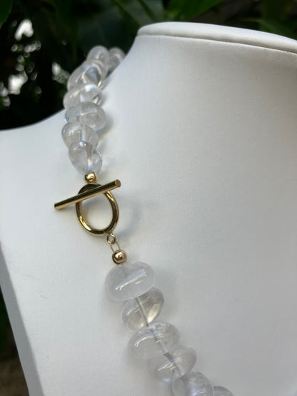 Snow Dream - Rock Quartz Bead Necklace