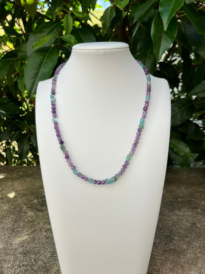 Bluebell - Amethyst and Apatite Bead Necklace