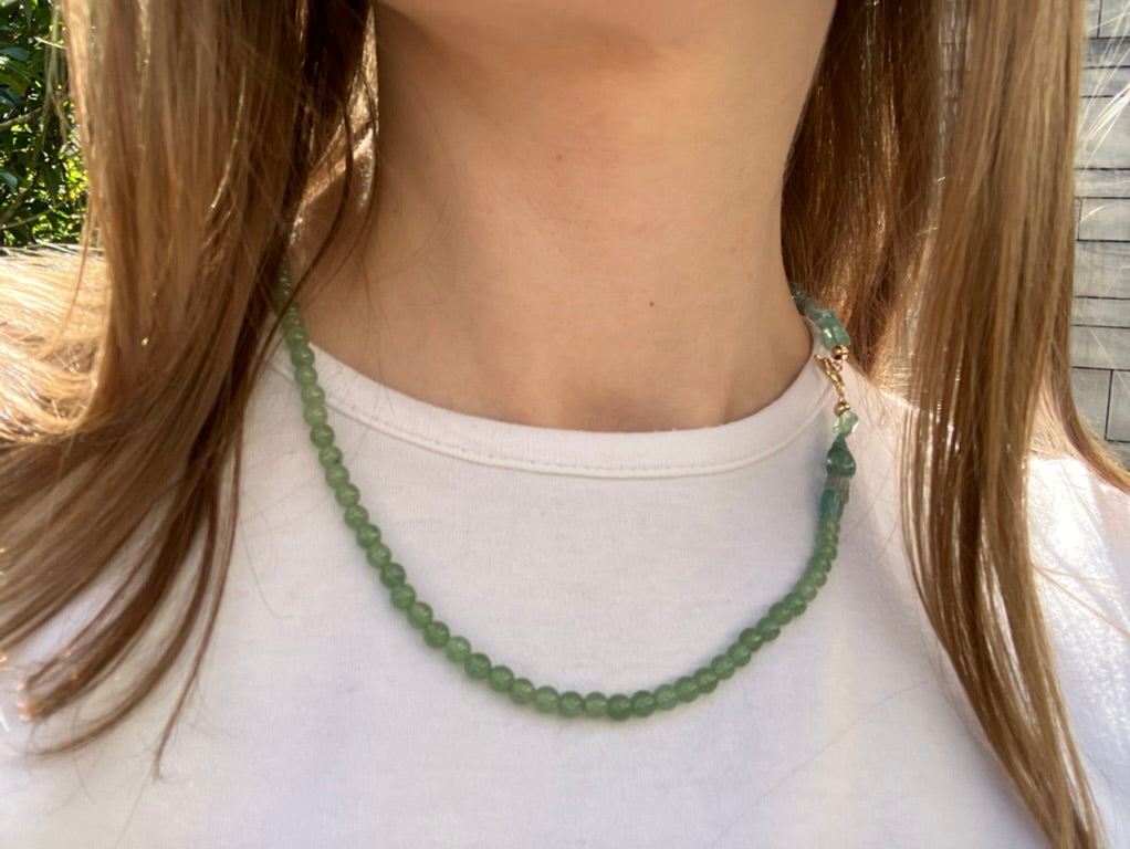 River Green – Aventurine & Apatite Bead Necklace