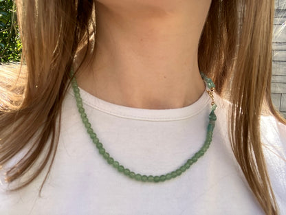 River Green – Aventurine & Apatite Bead Necklace