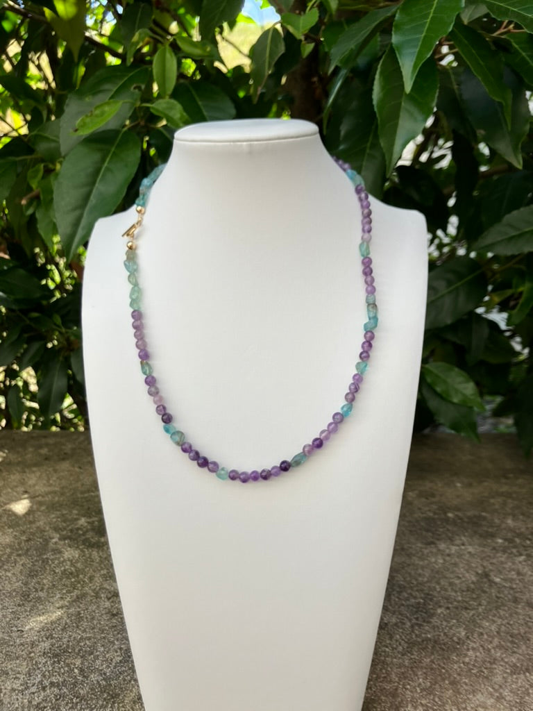 Bluebell - Amethyst and Apatite Bead Necklace
