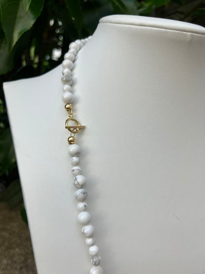Stone Lily - Howlite Bead Necklace