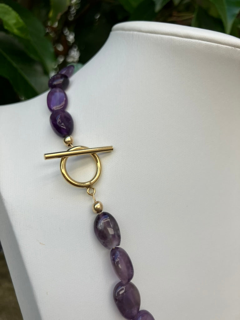 Lavender Field – Aventurine & Amethyst Bead Necklace
