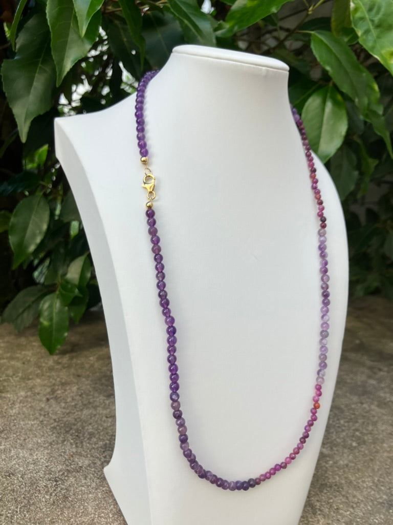 Purple Drift - Amethyst, Lepidolite & Jade (mini) Bead Necklace