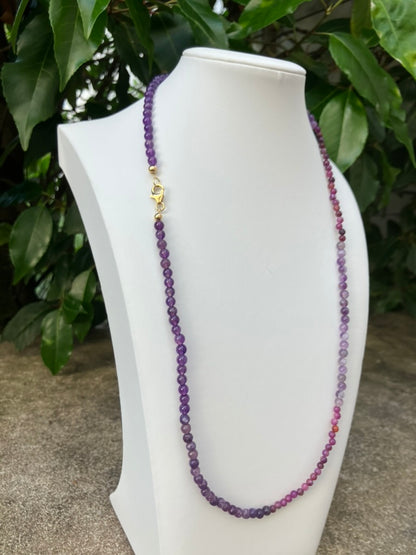 Purple Drift - Amethyst, Lepidolite & Jade (mini) Bead Necklace