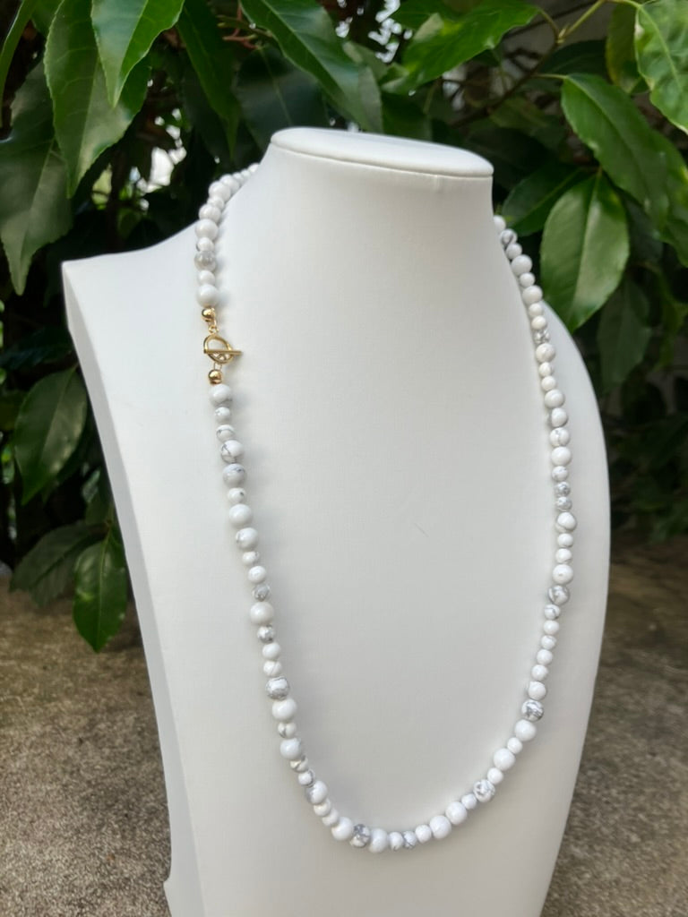 Stone Lily - Howlite Bead Necklace