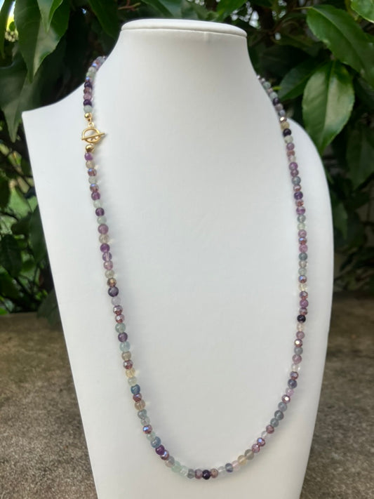 Twilight Twinkle - Fluorite Bead Necklace