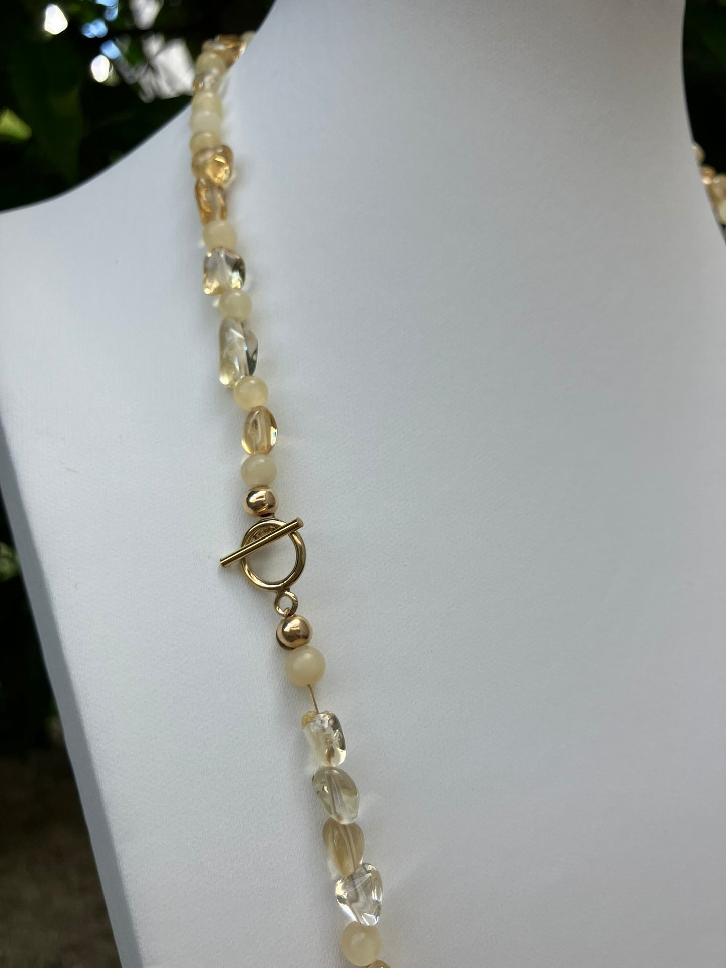 Golden Bloom – Citrine & Ambronite Bead Necklace