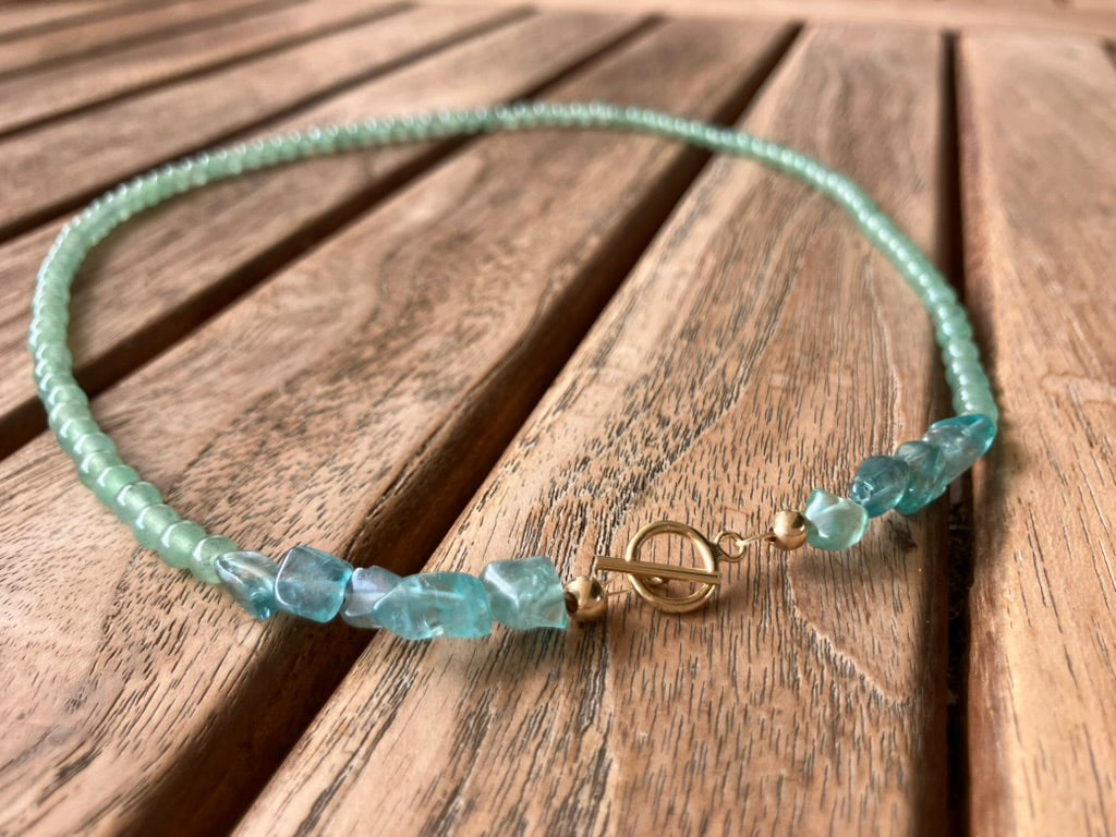 River Green – Aventurine & Apatite Bead Necklace